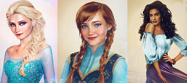 迪士尼公主真人肖像畫！美到網友爭相轉載