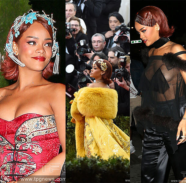 蕾哈娜連換4套中國風style！制霸Met Gala！