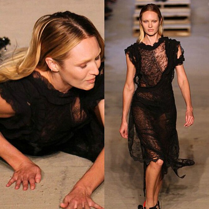 自己都嚇到！Candice Swanepoel 紐約時裝週GIVENCHY秀上摔傷