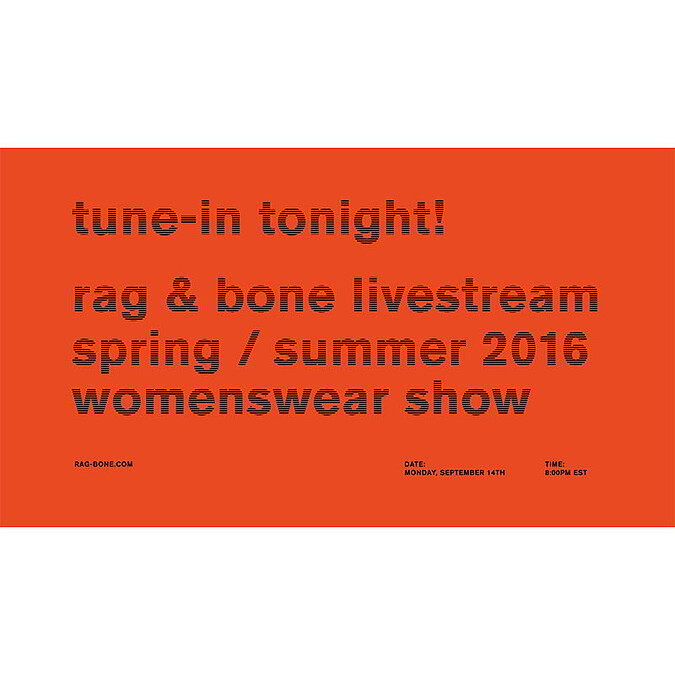 【紐約時裝週Live】Rag &amp; Bone春夏大秀倒數：9月15日正式登場！