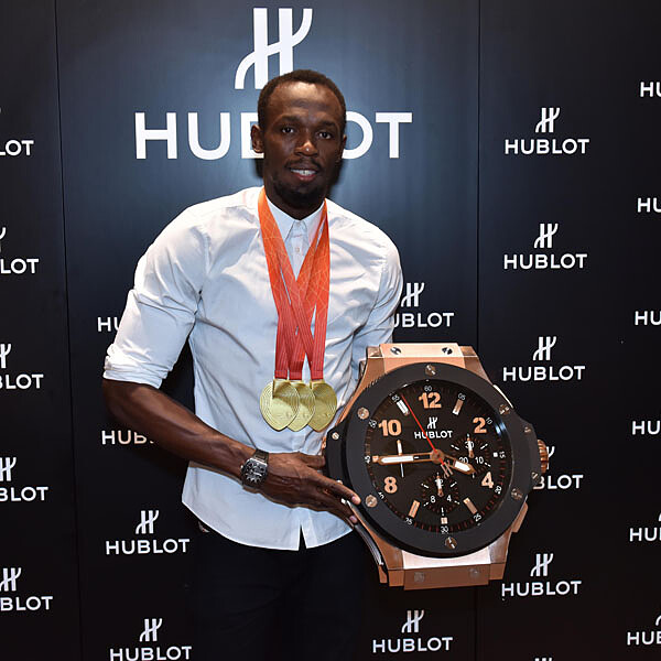 與時間競速的最強跑者Usain Bolt 造訪HUBLOT倫敦新龐德街專賣店