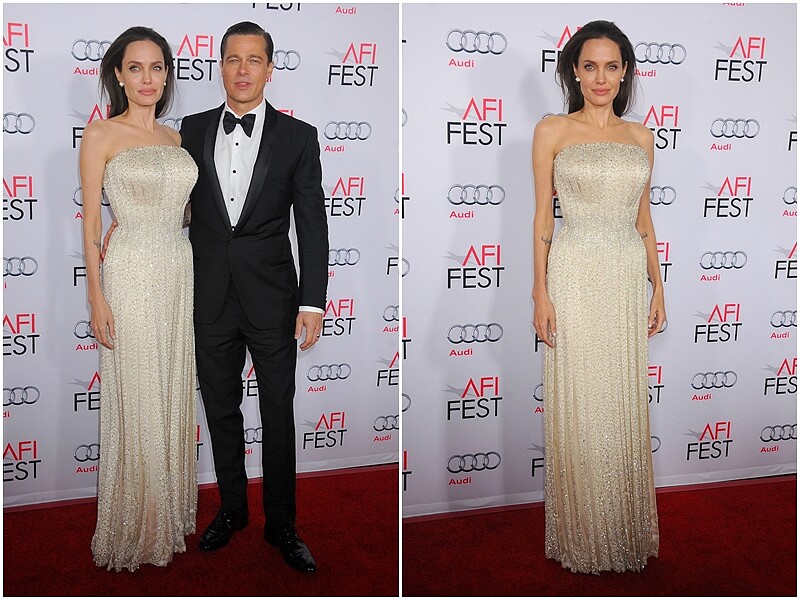 裘莉女神一襲Atelier Versace閃耀電影By The Sea首映