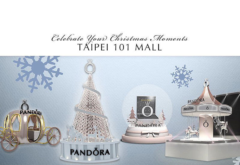 旋轉木馬、粉紅樹、南瓜車!PANDORA四大夢幻聖誕造景降臨101