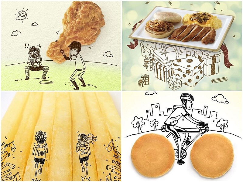 插畫配漢堡美味更加乘！療癒小塗鴉為麥當勞換菜單