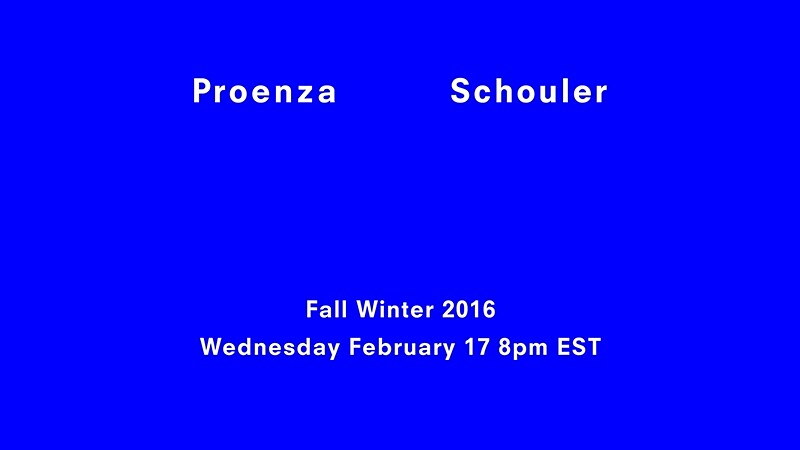【紐約時裝週Live】Proenza Schouler秋冬大秀倒數:2月18日早上9點正式登場!