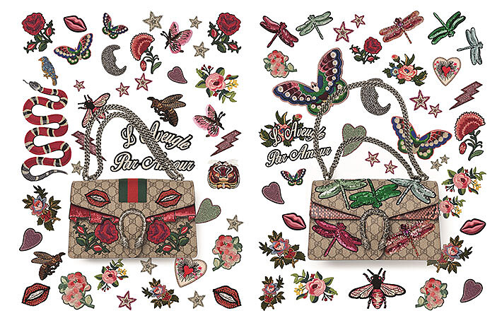 蝴蝶、蜜蜂、牡丹刺繡….來做一個你專屬的GUCCI包！