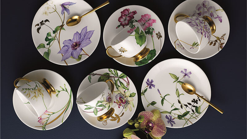Wedgwood伊登花園系列手繪骨瓷 奢華呈現花卉園藝