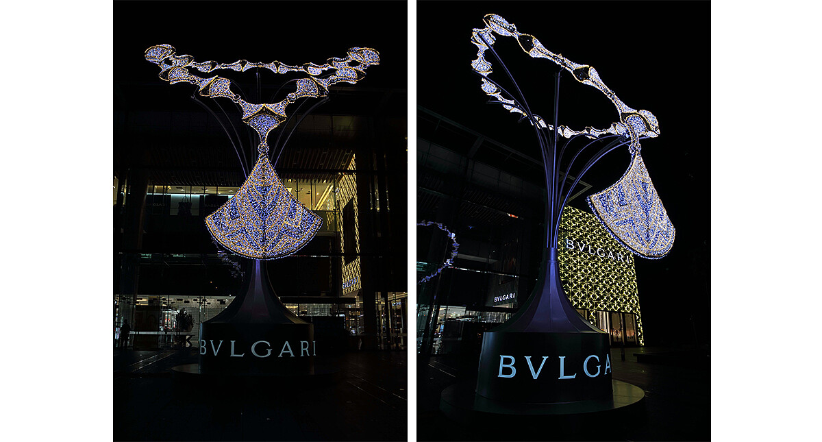 寶格麗Diva Tower奢華閃耀台中大遠百 13米高燈光裝置藝術再現藝術台中 仲夏羅馬之夜共織DIVAS’ DREAM