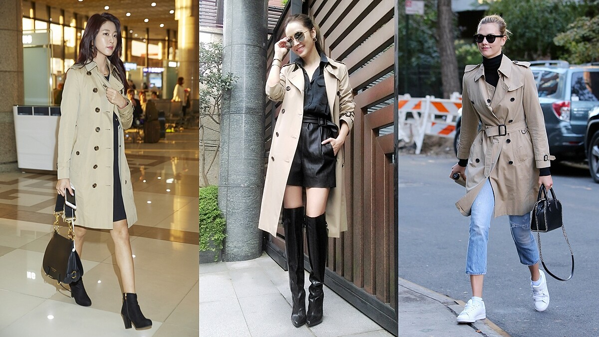 衣櫃不能少了這一件！潮模、女星的Burberry風衣穿搭示範