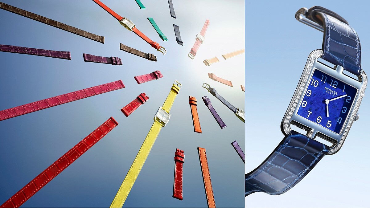 電光藍、鳶尾紫、蕃茄紅... Hermès Cape Cod腕錶新款繽紛錶帶隨意搭！