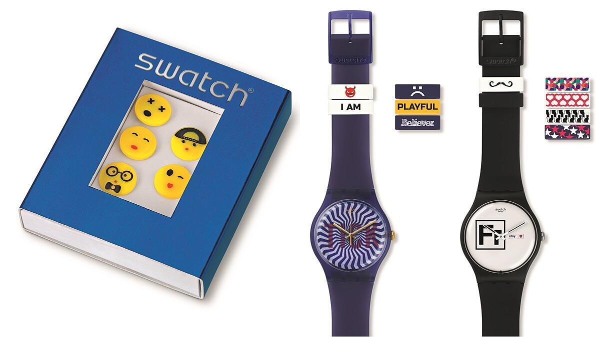 Emoji情緒小臉掛在手上走！20款Swatch超俏皮耶誕腕錶配件