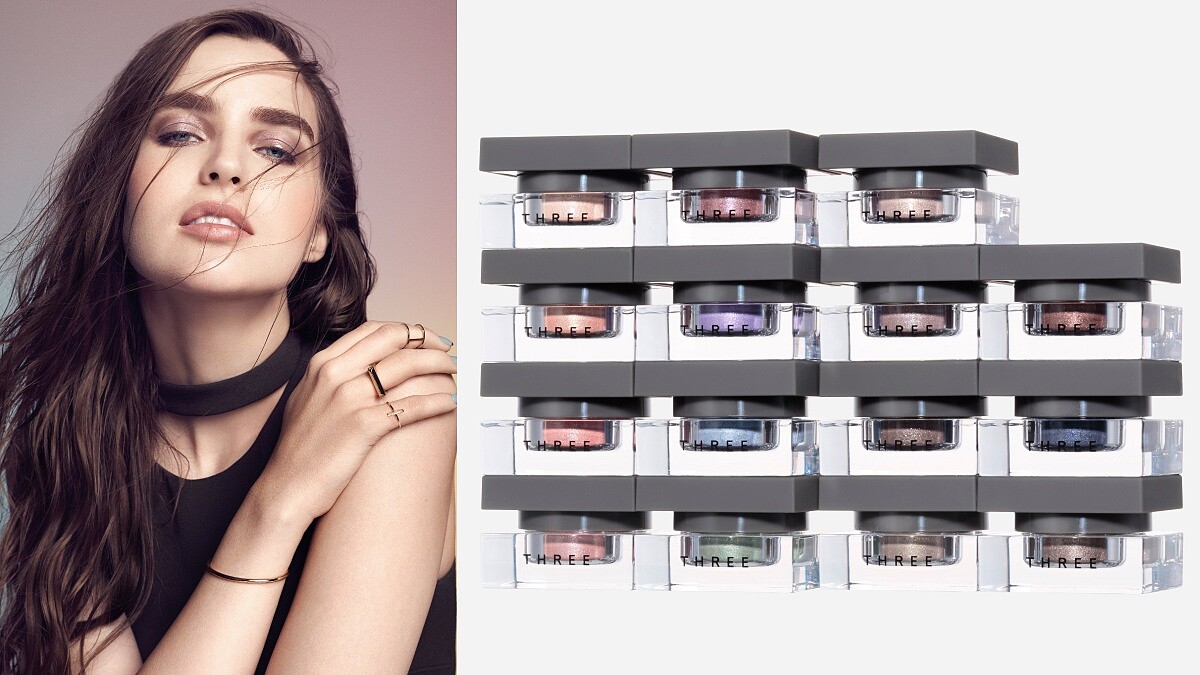 眼彩質地堪比蜜粉般細緻！THREE春妝色調就像銀河般耀眼