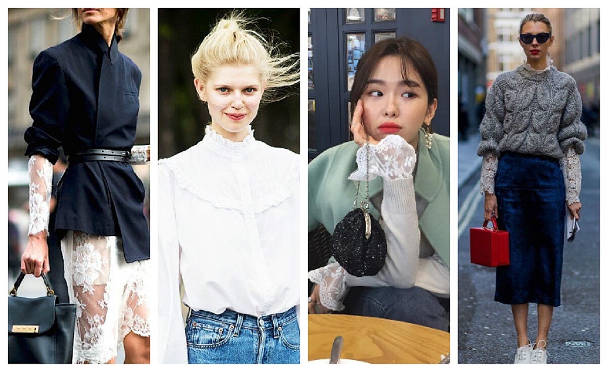 露出這邊就時髦了！暖冬對策，拜託你穿起來的蕾絲邊穿搭