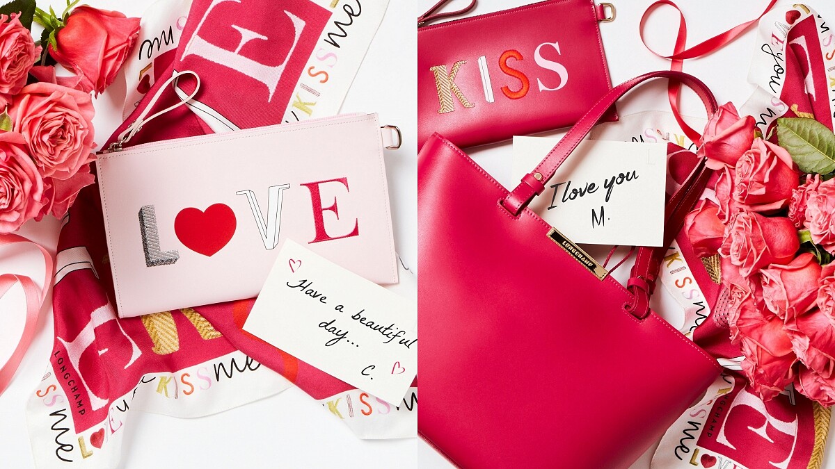 美暈了！Longchamp推出情人節限定「KISS &amp; LOVE」粉紅配件