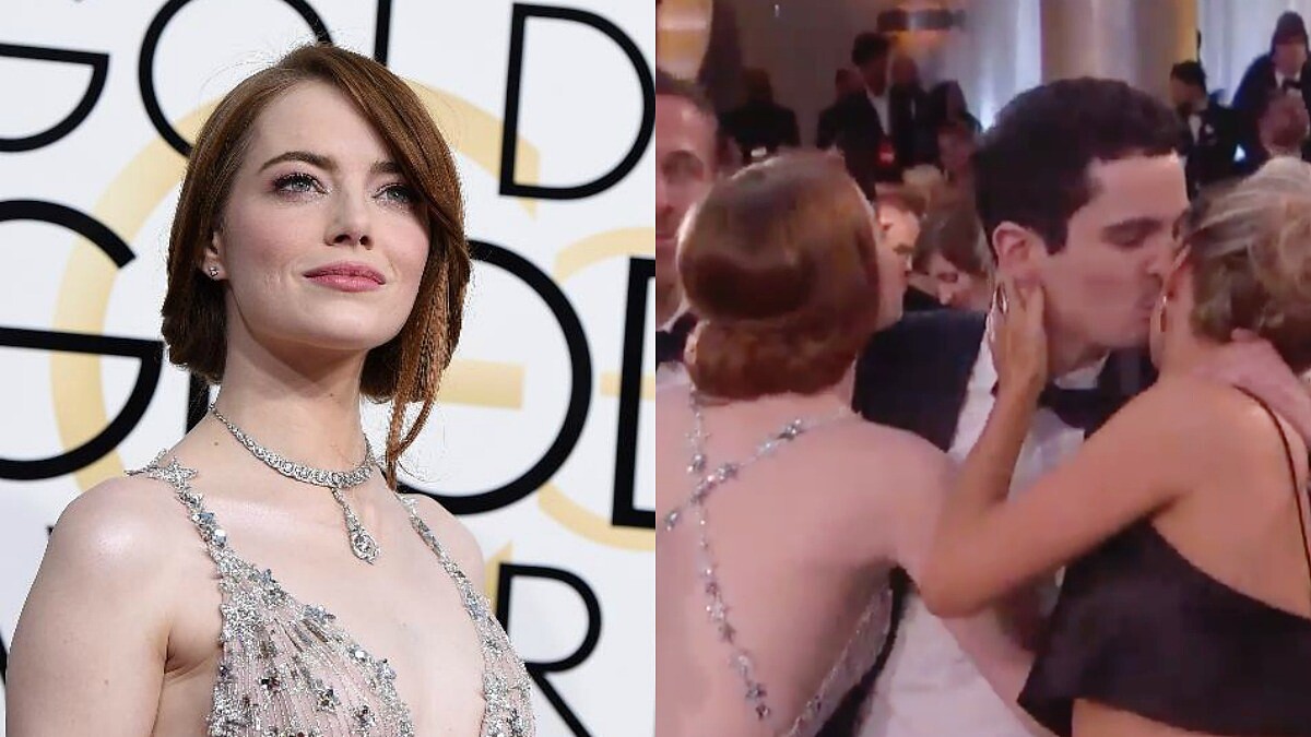 艾瑪史東最尷尬擁抱、萊恩雷諾激吻「蜘蛛人」...2017金球獎超逗趣漏網鏡頭