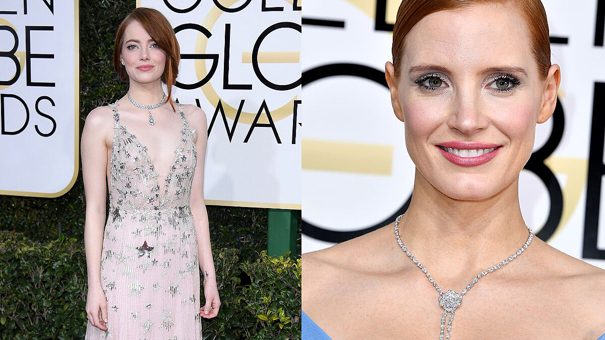 Cartier、Chanel、Bulgari、Harry Winston、Piaget、Tiffany &amp;amp; Co.… 2017年金球獎紅毯珠寶大勢：鑽石、珍珠與彩色寶石