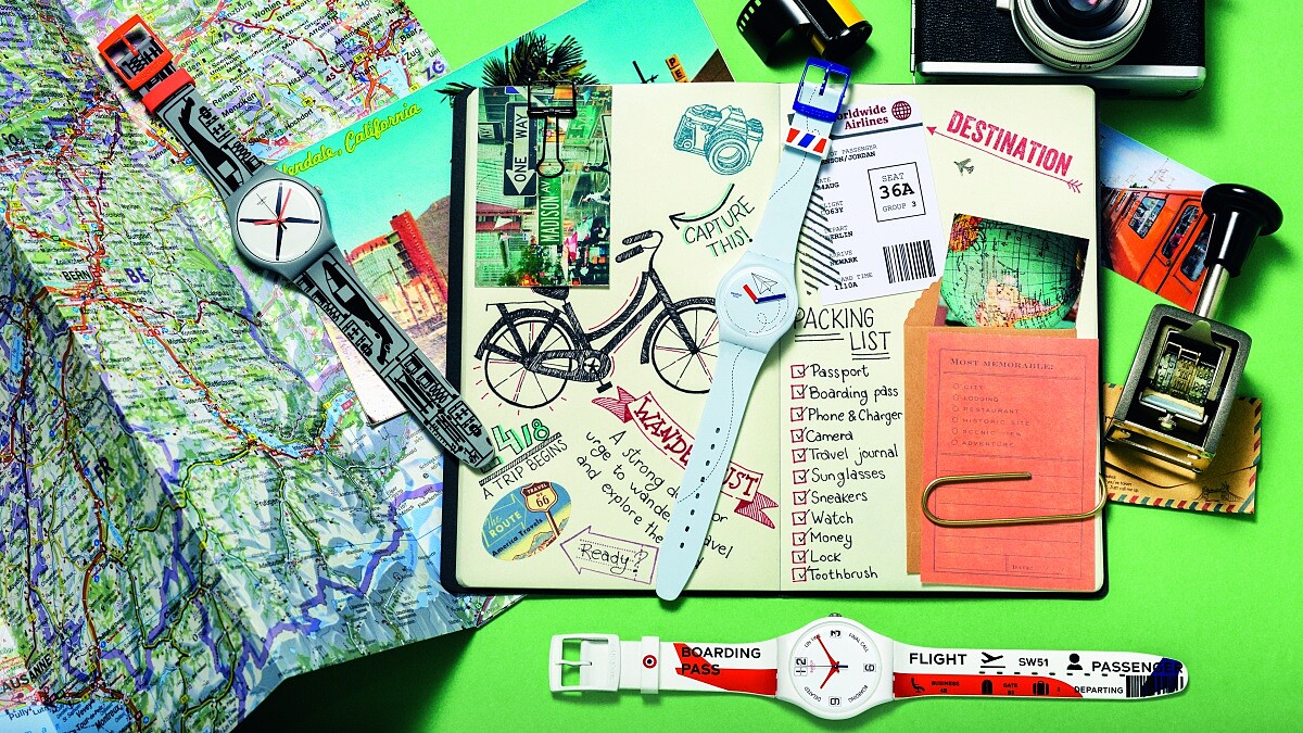 跟著時間去旅行！SWATCH春夏系列飛機、船錨躍上錶帶超級吸睛