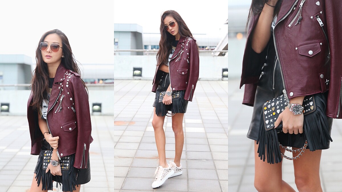 【紐約時裝周】孫芸芸的機場造型直擊！一身COACH搖滾勁裝前往紐約時裝周