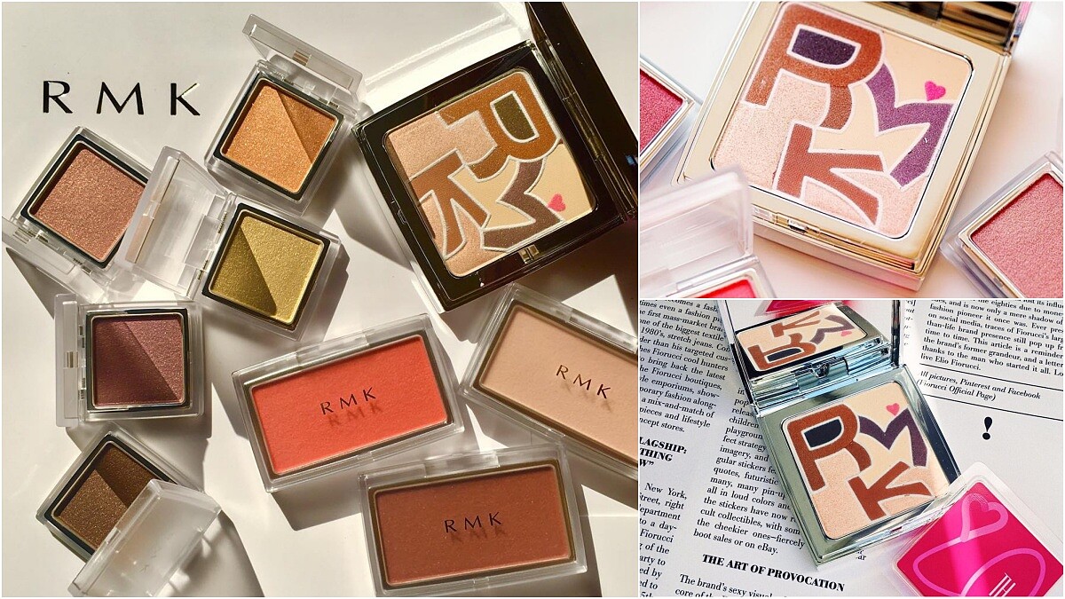 甜美又可愛RMK LOGO太俏皮!經典眼彩盤推出20週年限定版怎麼捨得用,全系列底妝同步新裝上市