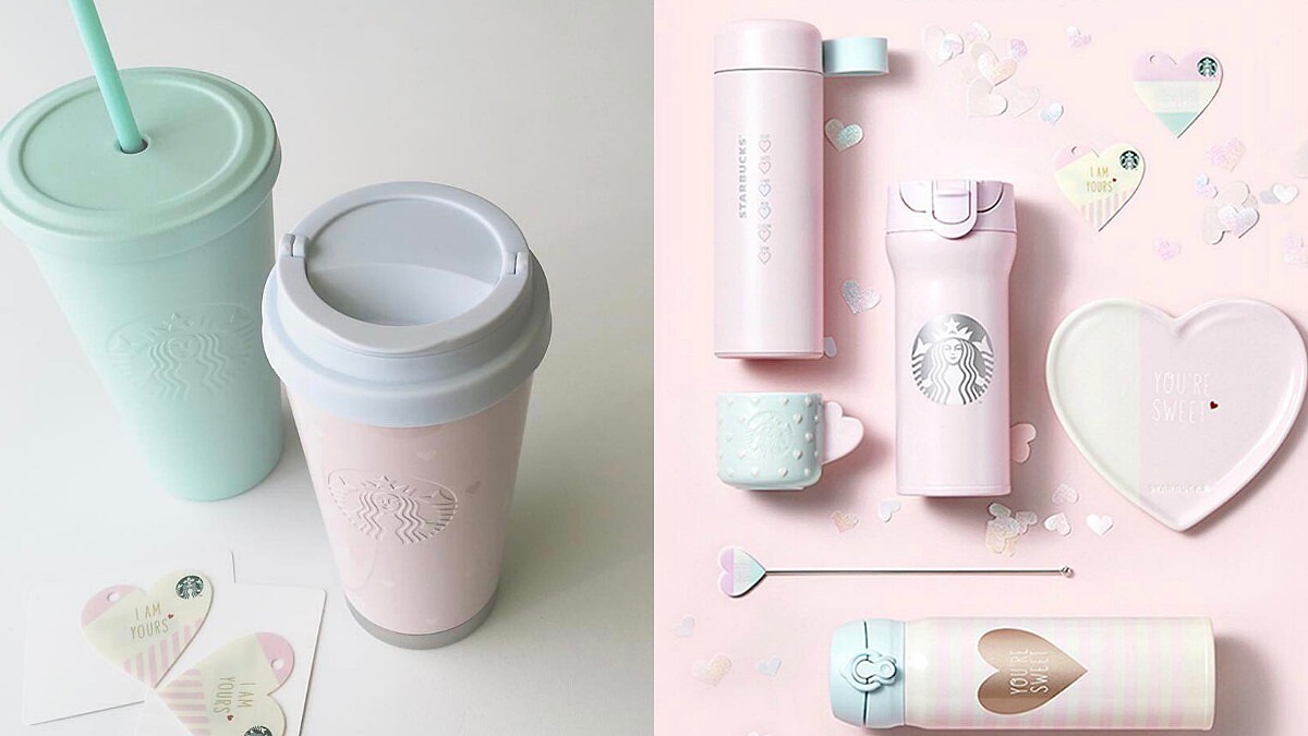 粉的很可以！韓國星巴克推出超夢幻2017情人節限定杯