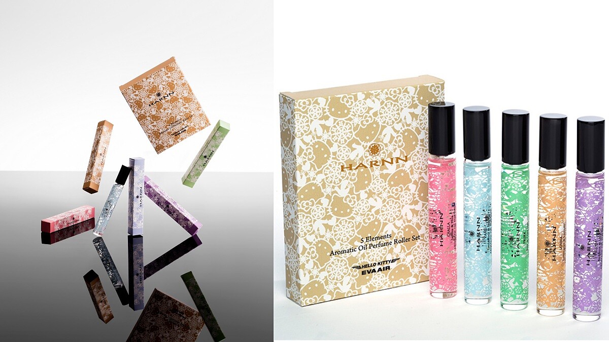 Hello Kitty迷荷包再度不保！HARNN攜手EVA AIR推出5款可愛的隨身滾珠香水