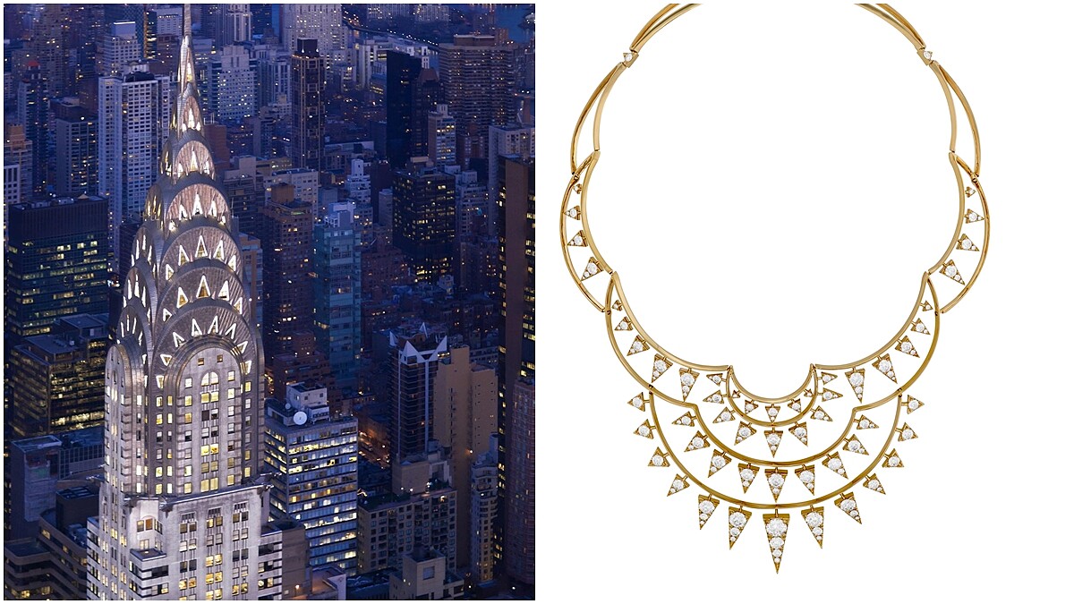 全世界最完美車工的鑽石，配上如紐約天際線的項鍊設計=Hearts on Fire的Triplicity系列！