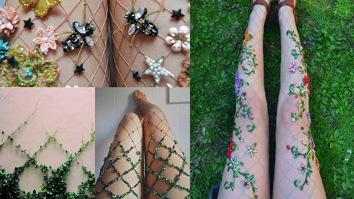 漁網襪怎麼可以這麼仙！紐約藝術家Lirika Matoshi 的手做網襪每件都美到讓人想大叫！
