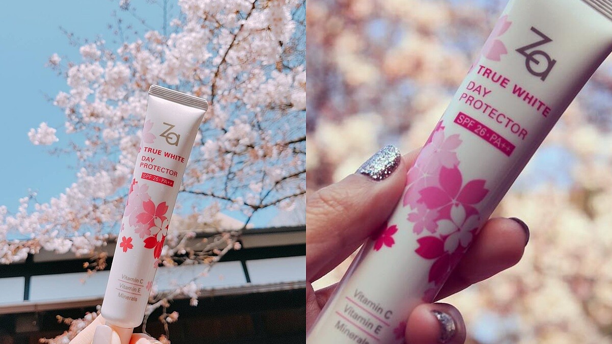 迎接春天的浪漫粉櫻包裝!不用打廣告就熱賣的Za美白防曬霜換上限量版粉嫩櫻花新衣