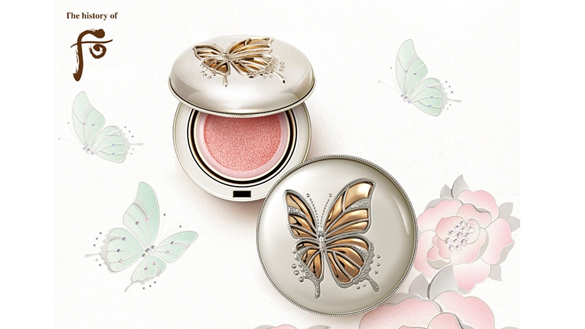 立體蝴蝶雕花外殼，打開來還是迷人櫻花粉！海外才買得到的后年度限定版氣墊腮紅6月開賣