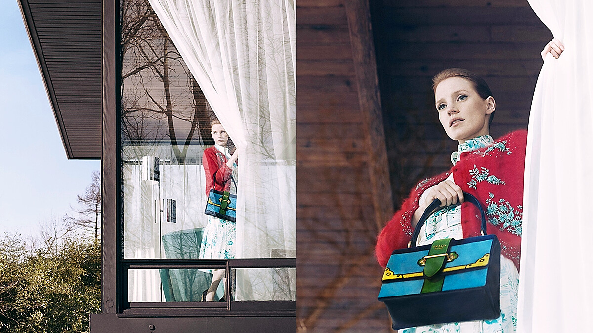 穿越平行時空的另類攝影作品!Jessica Chastain詮釋PRADA 365形象大片