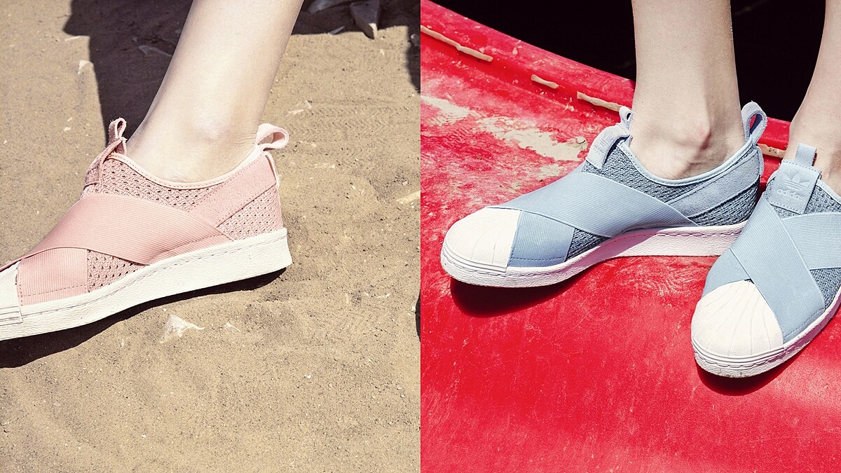 適合夏天的各種變化版球鞋！adidas Original懶人球鞋Superstar Slip-on 和 EQT Racing，開箱看細節