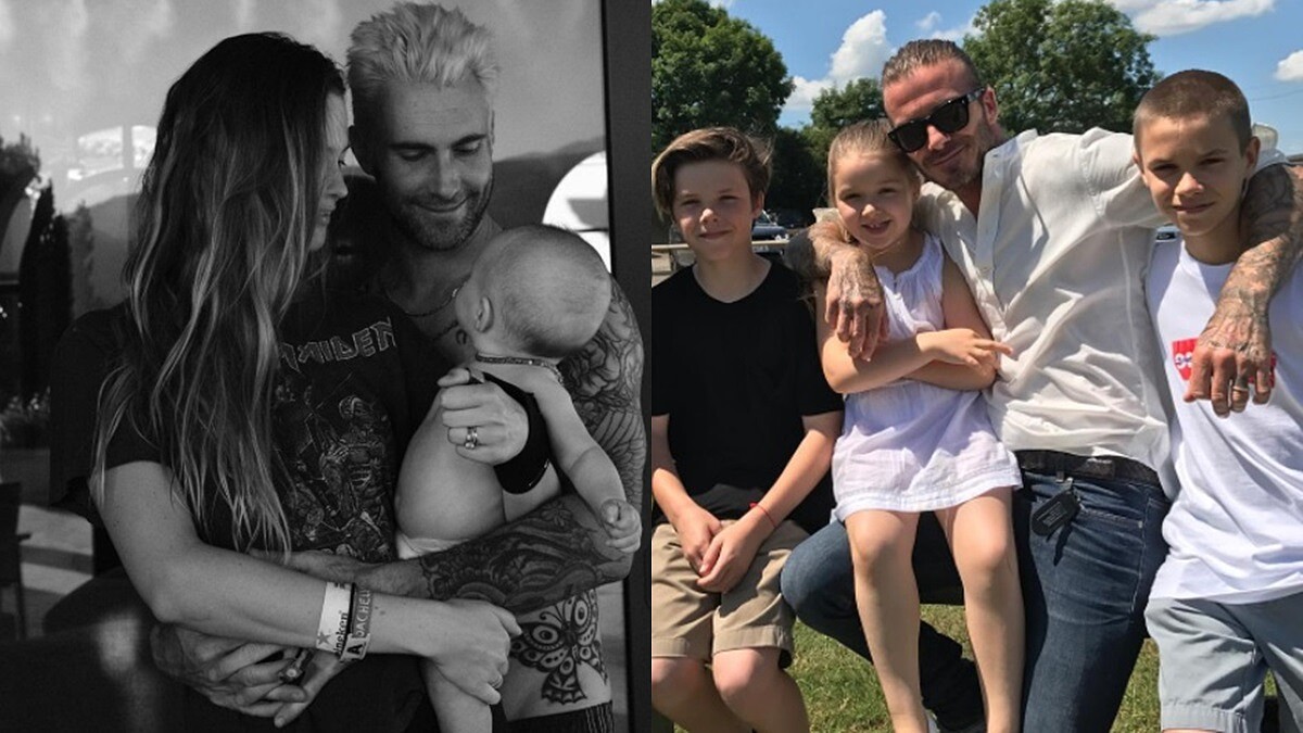 貝帥攜4子女合影、亞當李維緊擁愛女！大明星們曬溫馨照慶父親節