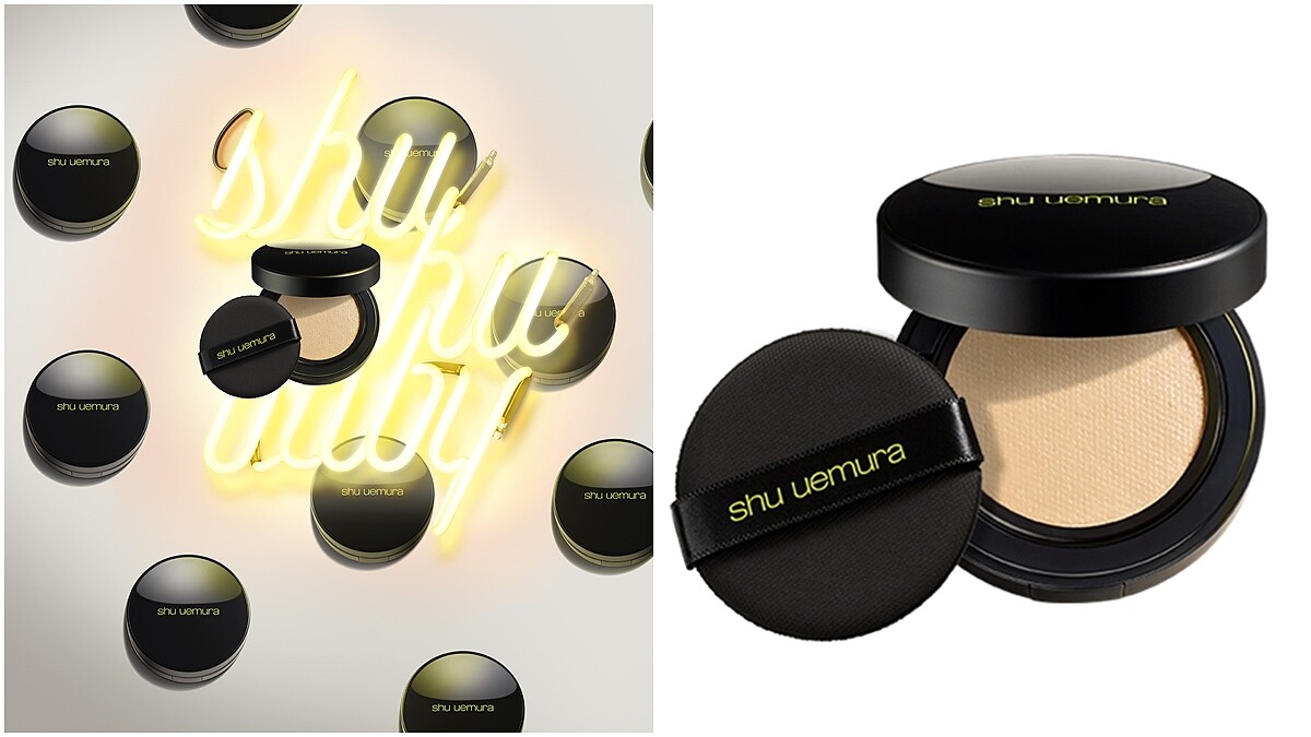 竟然有能吸油、還能拍出柔焦光，最適合夏天的植村秀黑蓋輕裸柔霧氣墊粉餅