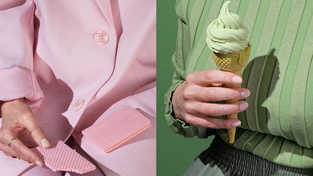 食物與服裝色彩的完美穿搭！雙人創意組合打造「衣櫥點心」食尚攝影