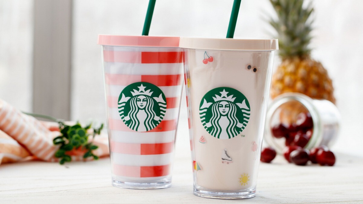 紅橙雙色條紋杯好俏皮！星巴克與BAN.DO第二波粉嫩限量聯名來囉