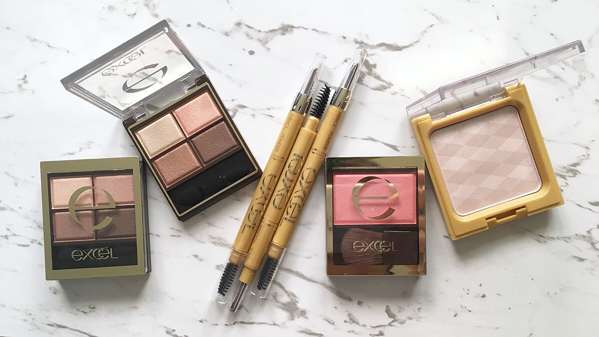 日本超人氣開架彩妝EXCEL終於來台灣，4格裸色深邃眼影、3合一眉筆、腮紅等明星商品絕對必買