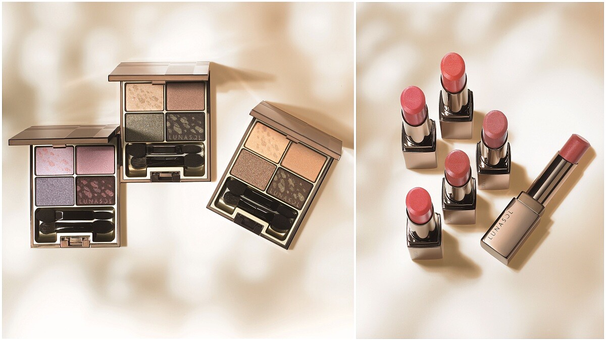 超熱賣的經典眼影盤這回加入落葉圖案！LUNASOL全新3色晶巧光燦眼盒，打造陽光灑落的溫暖色調