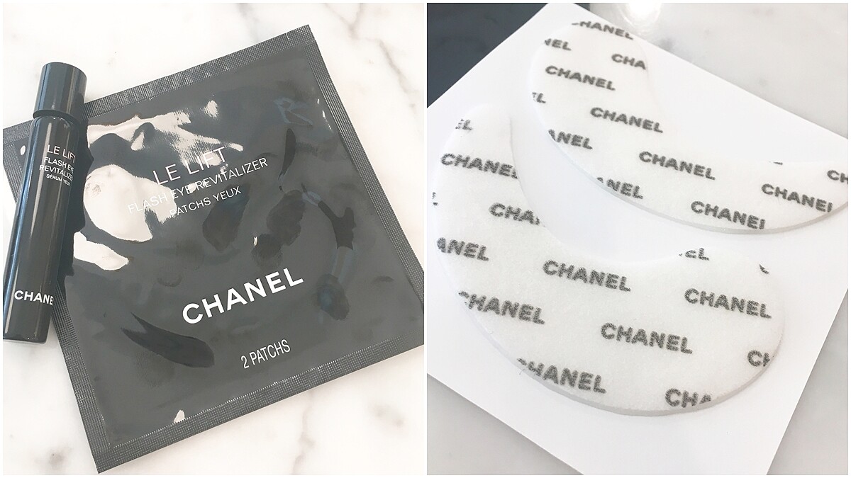 一看就知道是在敷小香眼膜！香奈兒3.5-DA明眸亮采SOS密集修護組用滾珠精華+眼膜及退黑眼圈與浮腫