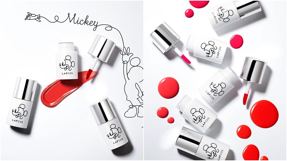 最極簡的米奇聯名系列！LAPCOS X DISNEY推出全新3色極霧面唇露，還有超實用8色眼影盤