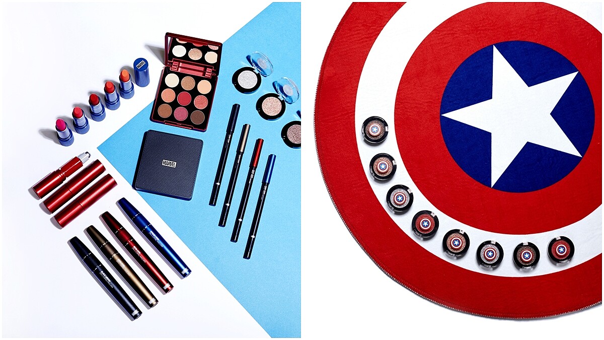 美國隊長盾牌眼影出乎意料可愛！THE FACE SHOP X MARVEL漫威彩妝英雄聯盟系列，鋼鐵人眼影盤、雙效睫毛膏、霧面唇彩在韓國已經被搶翻天