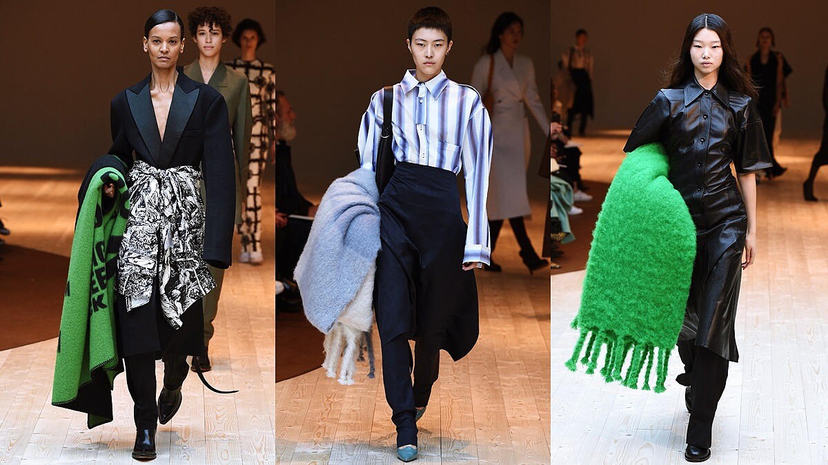 秋冬學CÉLINE設計總監這樣穿！就是要繞條oversize毯子出門才拉風