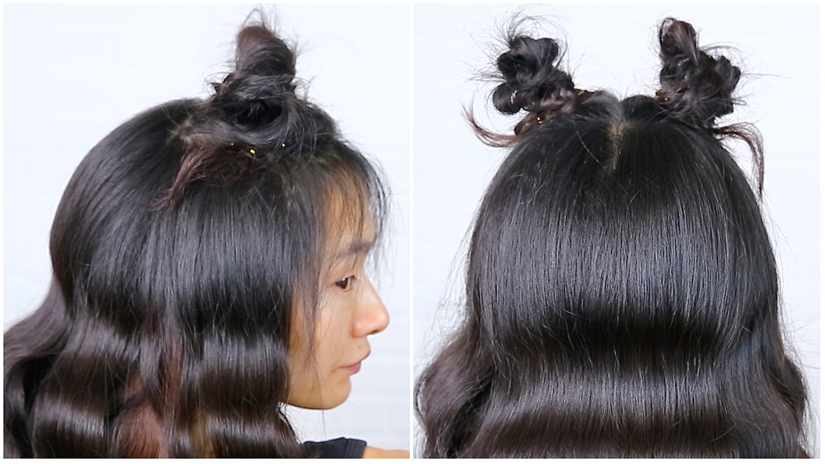 超簡單！一分鐘教你編出時尚雙丸子頭！