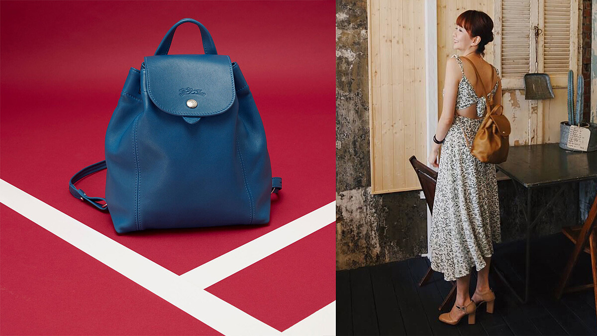 人氣女星、時尚部落客人「肩」一咖，一次出8色的Longchamp小羊皮後背包根本是2017最生火包來著~