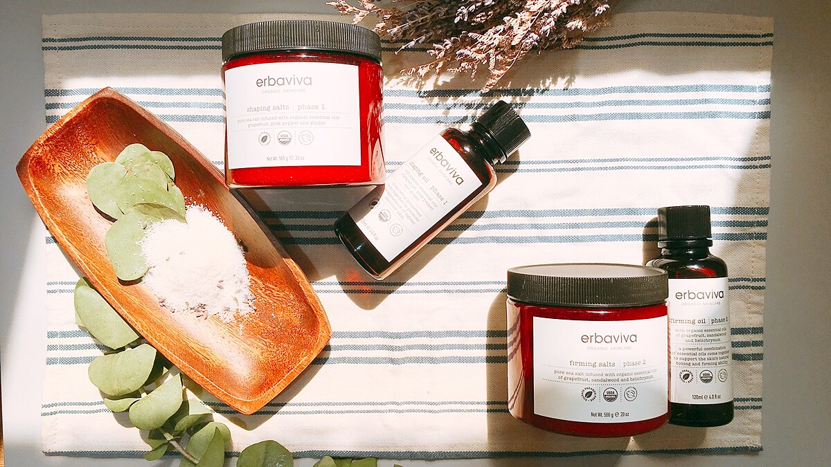 「原來要先排水→再緊實才有效」用加州有機保養erbaviva浴鹽+按摩油打造美體