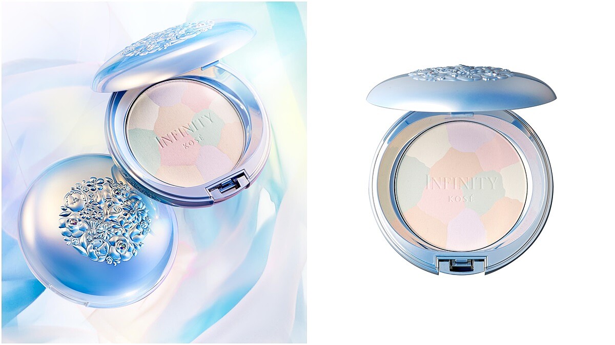 「將冰藍極光化做蜜粉盒，還讓五彩交織光芒閃耀在臉上」高絲INFINITY極光幻境蜜粉打造晶瑩美肌