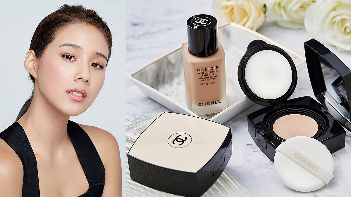 網紅名模Angelina的無瑕光透蜜桃果凍肌，不靠彩妝師，靠香奈兒果凍粉餅+ 4UP美妝步驟輕鬆搞定！