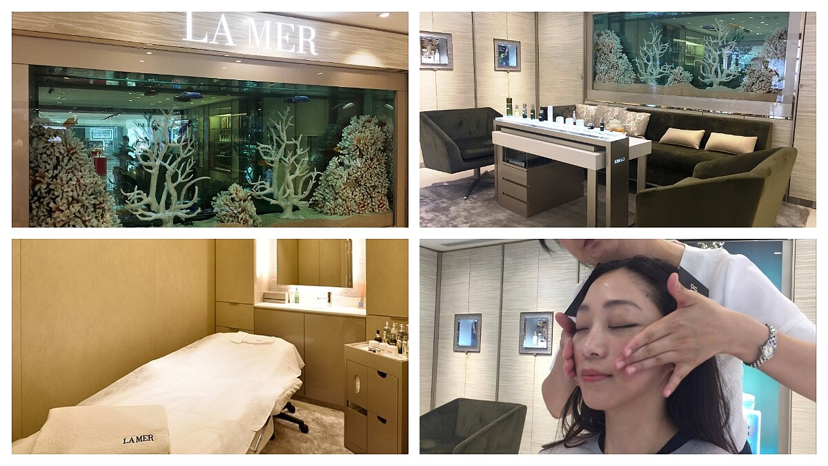 海洋拉娜把水族館搬進形象概念店，在這裡的護膚按摩大方到一次用了半罐經典乳霜
