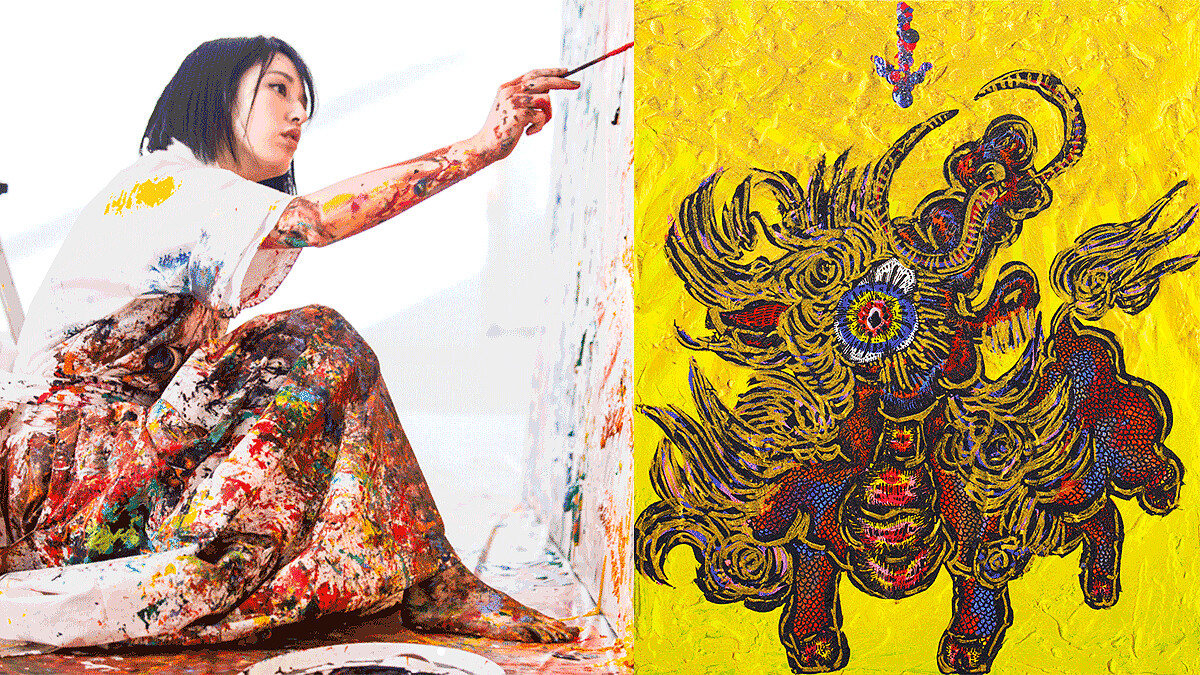 走進繽紛的神獸世界！白石畫廊台北空間《繪獸繪靈—小松美羽台灣首個展》