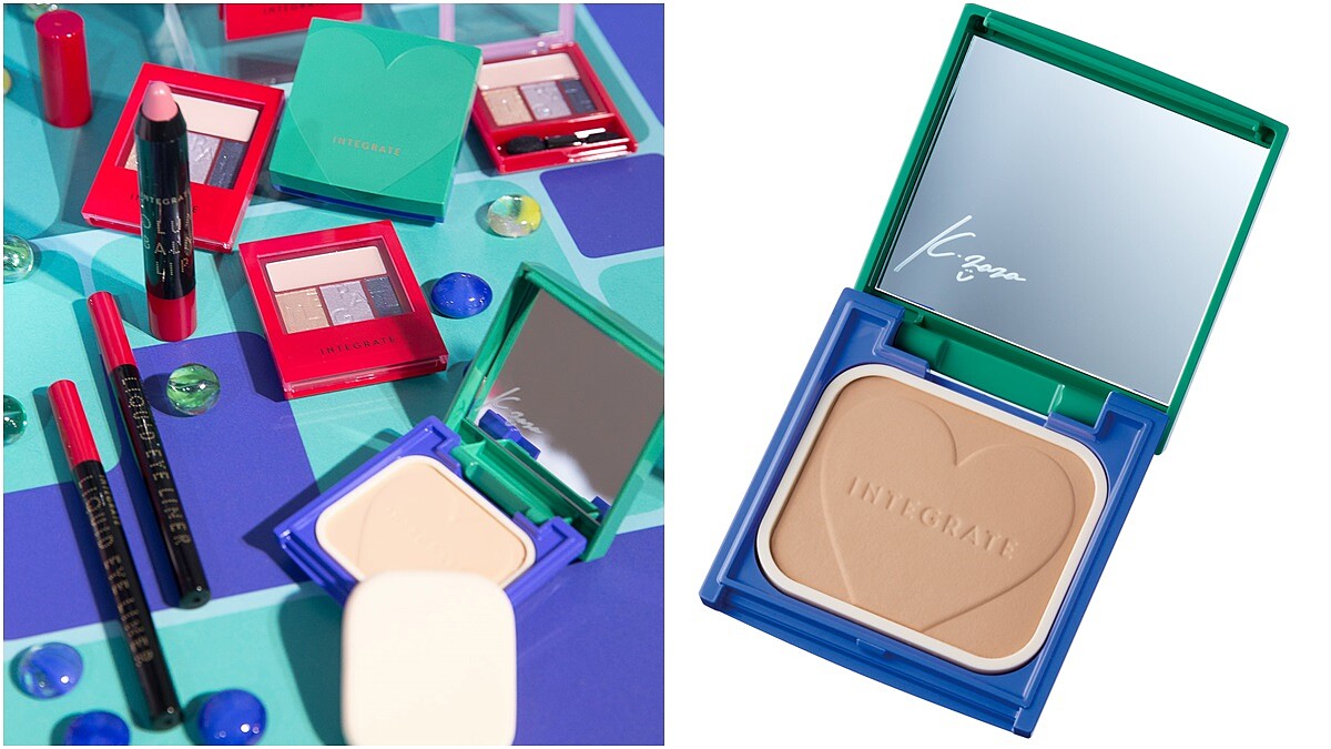 「一改經典紅設計，心型藍綠撞色外盒好復古」INTEGRATE最新春妝這盒柔焦輕透美肌粉餅小松菜奈限定組一定要收藏