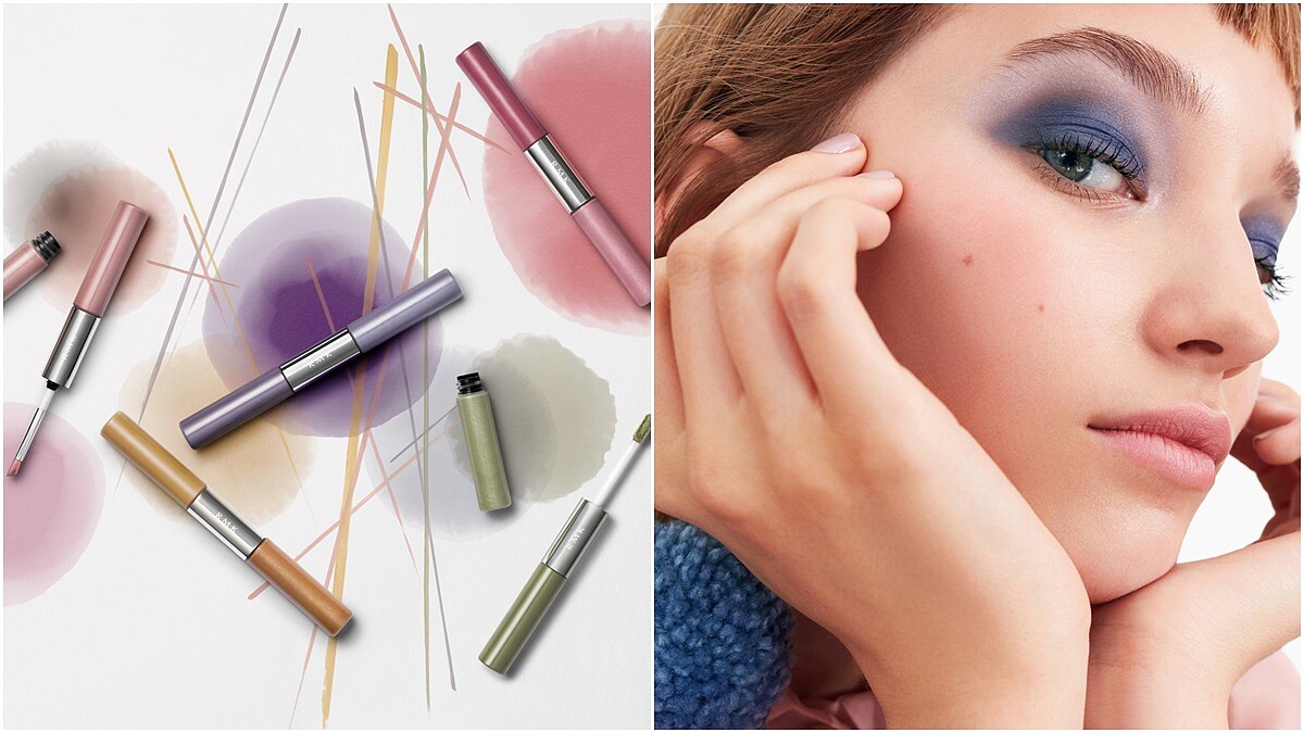 「一筆有斜角跟海綿2種刷頭，還可以刷出霧面跟珠光色澤」RMK全新推出10色水霧光眼采系列